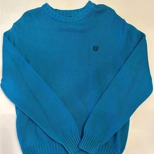 CHAPS Cable Knit Pullover Cotton Sweater- Sz Large Blue